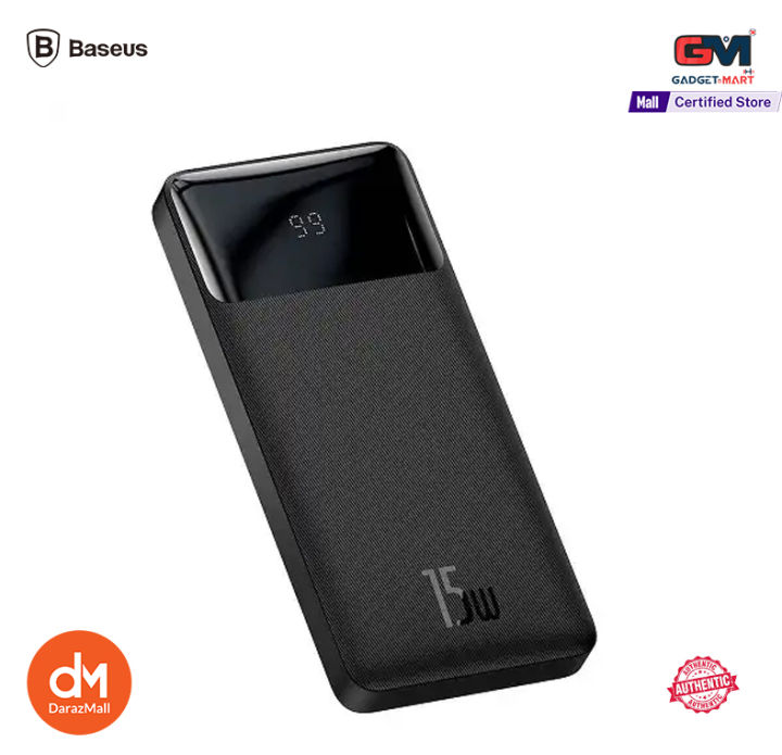 BASEUS BIPOW 10000mAh 15W Digital Display Fast Charging Power Bank - Black