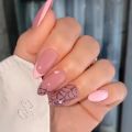 24Pcs/Box Almond Round False Nails Detachable Stiletto Nails Full Cover French Ballerina Women Girls Nail Tips Press Nails. 