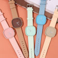 Japanese Minimalist Style Niche Design Creative Fashionable Macaron Color Square Watch Multicolored PU Watchband Quartz Watch Women Casual Watch 1Pcs.