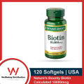 Nature's Bounty Biotin Calculated 10000mcg - 120 Softgels - Goodhealthcapsule (International). 