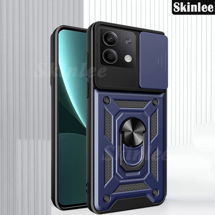 Phone case For Xiaomi Poco M6 Pro 4G Back cover Hard Armor Shockproof Camera Protection Bracket Navigation Holder Ring cover for For Xiaomi Poco M6 Pro Cover cases