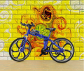 2022 Mini Folding Bicycle, Miniature Alloy Folding Mountain Bike Model, Yellow/Red/Blue. 