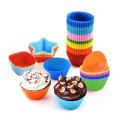 12pcs/Set Silicone Cake Mold Round Shaped Muffin Cupcake Baking Molds Kitchen Cooking Bakeware Maker DIY Cake Decorating Tools. 