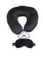 Premium Neck Pillow For Travel - 12 X14 With Eye Mask. 