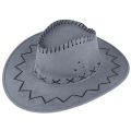 Suede Western Cowboy Hat Sun Block Visor Hat Straw Hat Large Brim Hats for Men and Women. 