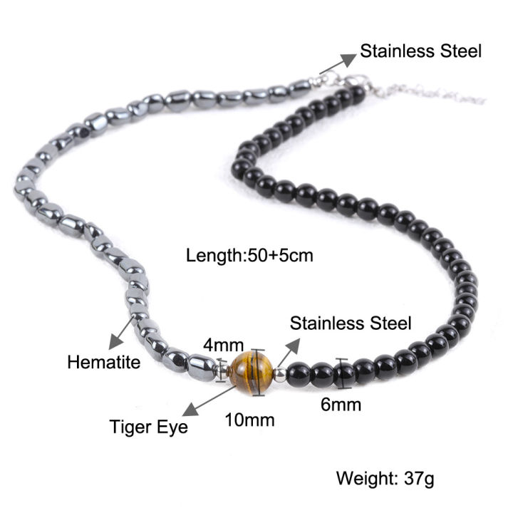 %5B%20New%20%5D%20Irregular%20with%20Personality%20Haematite%20Beaded%20Men's%20Necklace%20Simple%2010mm%20Natural%20Tiger%20Eye%20Necklace%20Men%20-%20Image%204
