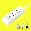 USB extension lead power strip, 4 multi plug charger, 2 way socket,Universal socket Standard Board Strips Outlet socket. 