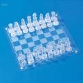 Glass Chess Game Elegant Classic Strategy Game for Festival Gift Interaction. 