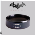 DC Comics inspired 8MM Black Band Batman Logo Symbol Stainless Steel Ring.
