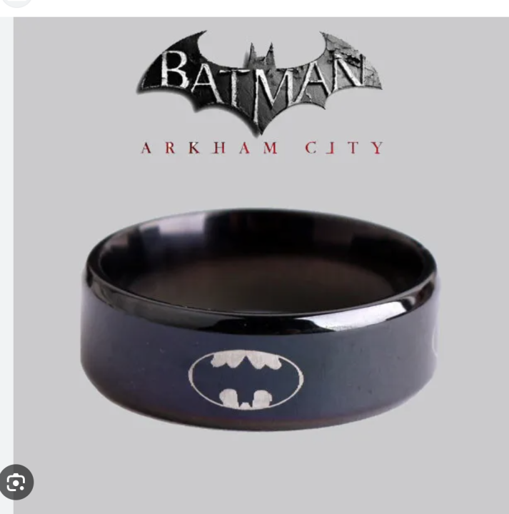DC Comics inspired 8MM Black Band Batman Logo Symbol Stainless Steel Ring