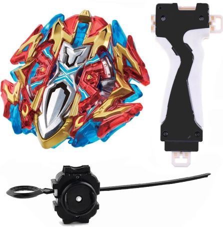 Beyblade Burst B 120 Ultimate Battle Set: Buster Xcalibur with Battling String Launcher Burst Bey Launcher LR (Left & Right Turning) + String Launcher Grip Gold