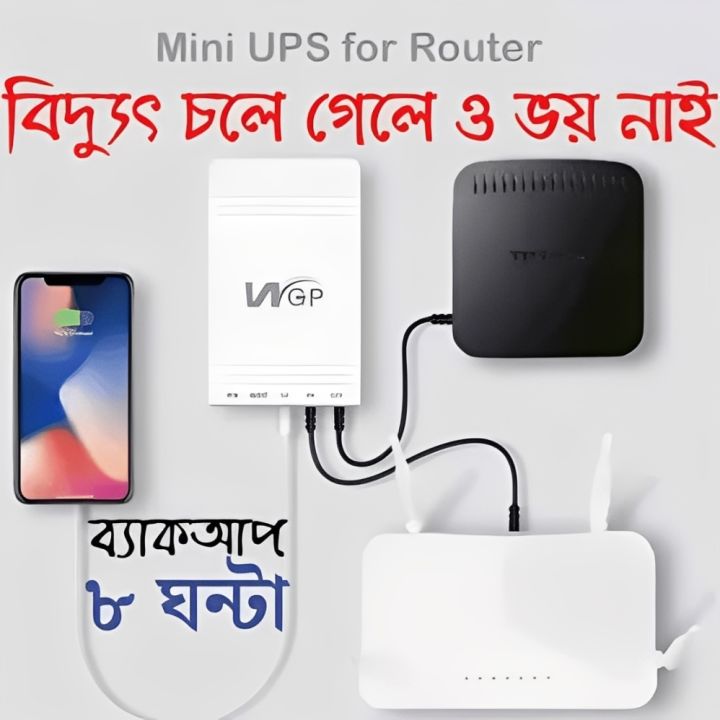 WGP Mini UPS for Wifi Router 10400 mAh Battery 5,9,12 Update version