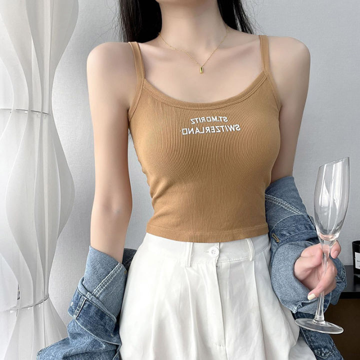 Tank%20Tops%20with%20Chest%20Pad%20Sleeveless%20Spaghetti%20Vest%20Solid%20Harajuku%20Korean%20Female%20Off%20Shoulder%20Knitted%20Khaki%20White%20Summer%20Women%20Tops%20-%20Image%202