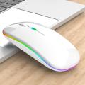 Wireless Dual Mode Mouse Bluetooth-Compatible RGB Rechargeable Mouse Silent Mause LED Backlit Ergonomic Gaming Mouse. 