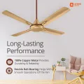 Orient Quadro Ornamental 56" Ceiling Fan (Golden Chocolate).