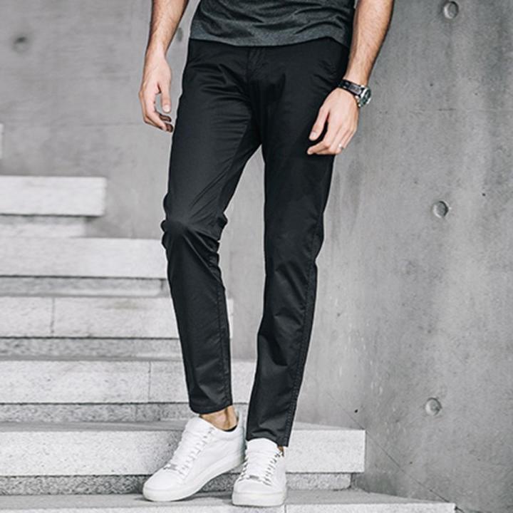 New Fashion, Mens Twill Gabardine Slim Straight High Quality Fabric Classic Business Casual Pants