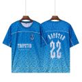 Trapstar Monogram Football Jersey T-shirts Blue No.22 Men Women 1:1 Short Sleeve Oversized Casual Tops Tee.