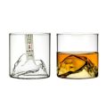 Large 3D Mountains Japanese Glasses Old Fashioned Rock Glass glass Wood Gift Box Tumbler Cup. 