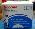 Sinocare Safe Accu Test Strips, Blood Glucose Sugar Test 25+25 = 50 Pcs. 