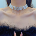 Vintage Multi Layer Pearl Choker Elegant Trendy Oval Wedding Gift Necklace.