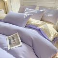 Solid Color Simple Four-piece Set Student Dormitory Household Bed Sheet Kit With Pillowcase. 