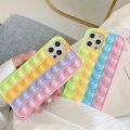 Love Heart Push Bubble Case For Iphone 14 13 12 Pro Max Mini 7 8 XR X Stress Reliever Toys Popits Silicone Phone Case Cover.