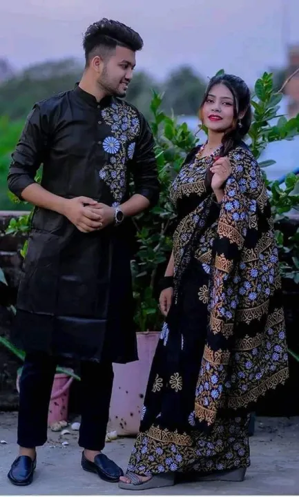 Stylish%20&%20Fashionable%20New%20Matching%20Best/Coupple%20Dress/For%20Men%20&%20Women%20/%20Saree%20&%20Panjabi/%20(Combo%20Set))%20-%20Panjabi%20-%20Image%202