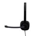 Logitech H151 Wired Headset, Stereo Headphones with Rotating Noise-Cancelling Microphone, 3.5 mm Audio Jack, In-Line Controls, PC/Laptop/Tablet/Smartphone - Black. 