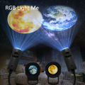 3D Moon Earth Night Light Projector Kids Cute Bedroom Background Wall Decor Projectors USB Plug Car Roof Decor Atmosphere Lamp. 