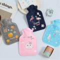 1pc Cute Hot Water Bottle Warm Belly Treasure Cartoon Warmer Filled Mini Hot water Bag (Cotton Cover Outside). 