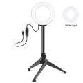 PULUZ 4.7 inch 12cm Ring Light + Desktop Tripod Selfie Stick Mount USB White Light LED Ring Selfie Beauty Vlogging Photography Video Lights Kits(Black). 
