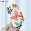 Hontinga for OPPO F19 F17 Pro A95 A74 A94 A93 2020 Back Cover Luxury Silver Edge Lens Mobile Cover Beautiful Butterfly Pattern Soft Silicone Phone Case.