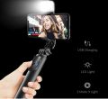 Q07 Selfie Stick Foldable Mini Tripod with Fill Light Bluetooth Remote Shutter Retractable Rod for Phone (100cm) - Selfie Stick.