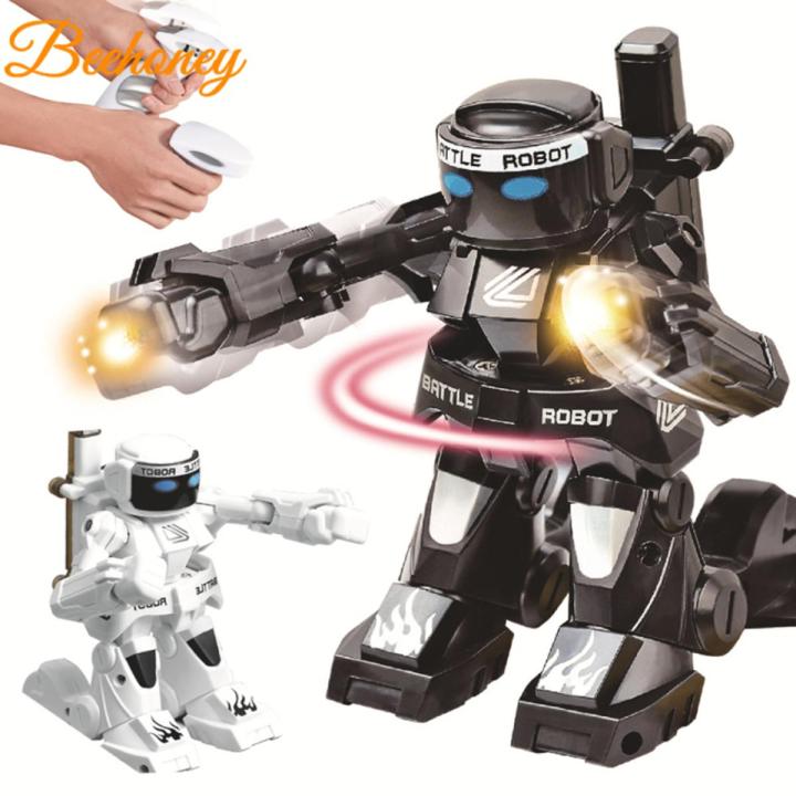 2pcs Boxing Sparring Robot 2.4g Remote Control Intelligence Fighting Robot Toys With Light Sound For Children Gifts