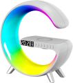 Wireless Charging Light Up Speaker G Shape LED Wireless Table Speaker Color Changing Alarm Clock Charger Stand Bedside Light (Charging only For Iphone). 