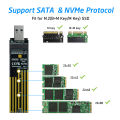 M.2 to USB Adapter Dual Protocol SSD Board M.2 NVME PCIe NGFF SATA M2 Card Support 2230 2242 2260 2280 NVME/SATA M2 SSD RTL9210B.