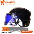 Black Color Half Face Bike Helmet – Pelion SFM Cap Style Helmet for Men & Women | Stylish Open Face Helmet with Sun Protection Glass – Motorcycle helmet. 