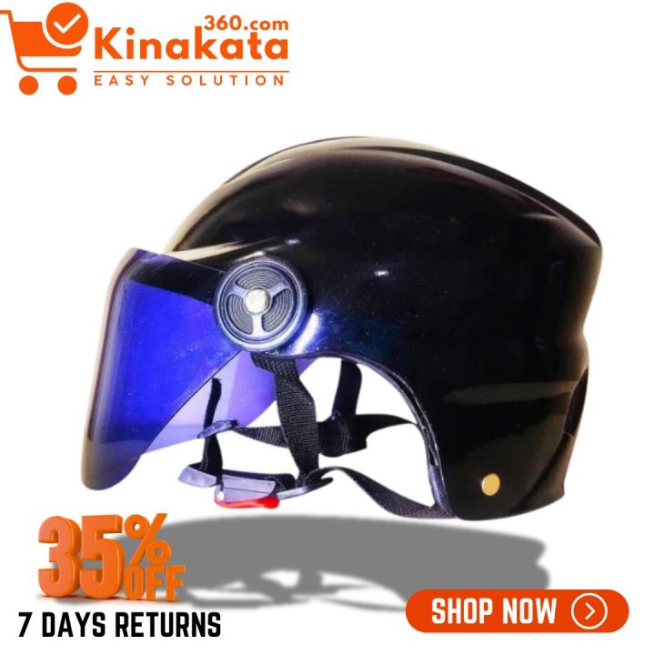 Black Color Half Face Bike Helmet – Pelion SFM Cap Style Helmet for Men & Women | Stylish Open Face Helmet with Sun Protection Glass – Motorcycle helmet