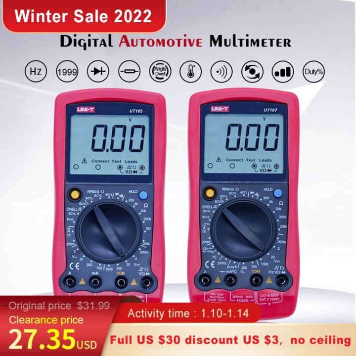 UNI-T%20UT105%20UT107%20Automobile%20Digital%20Multimeter;DC%20voltage%20DC%20current%20meter;Ohm%20Diode%20tester;Engine%20speed%20Measure%20Dwell/Tach%20-%20Image%203