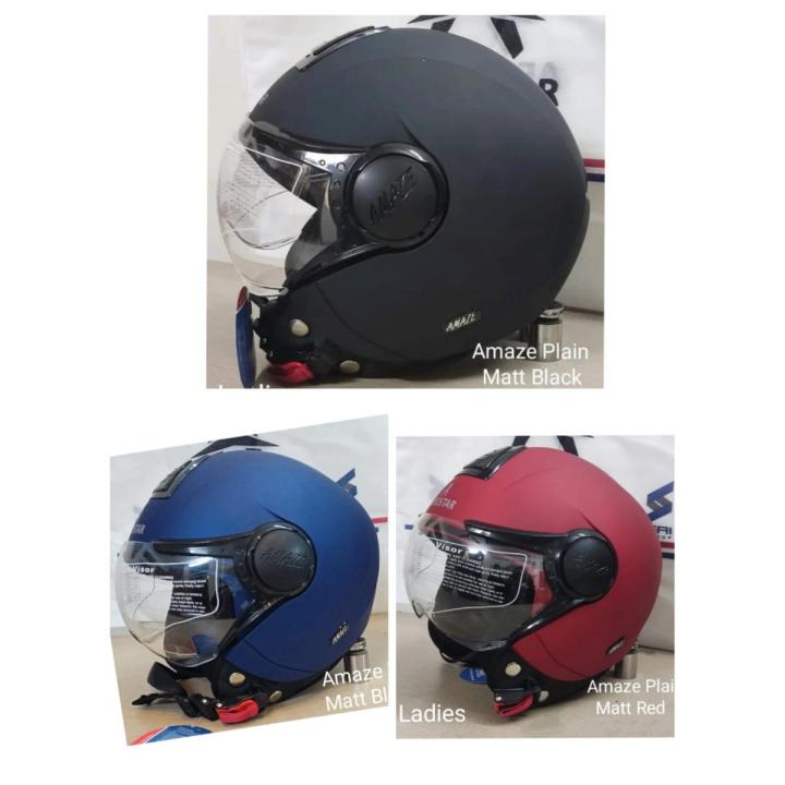 AEROSTAR AMAZE PLAIN MATT BLACK LADIES HELMET Daraz