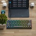LEAVEN K620 Wired Mechanical Keyboard 61 Keys RGB Lights Green Axis ESports Gaming Office Personality Key Computer Accessories. 