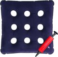 Pressure Relief Cushion for Prevention Sores, Inflatable Seat Air Cushions for Bottoms Flocking 16 Holes, Square Cushion Anti Bedsore with Bonus Air Pump for Wheelchair Office Chair Car.