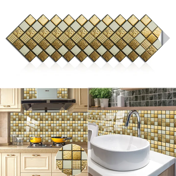 10pcs%20Flat%20Marble%20Mosaic%20Embossing%20Tiles%20Sticker%20Kitchen%20Bathroom%20Wall%20Decals%20Peel%20Stick%20Waterproof%20Tile%20Art%20Wallpaper%20-%20Image%203