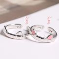 2Pcs Cute Cat Rings for Women Girls Adjustable Cat Ears Paw Animal Finger Ring Couple Cartoon Little Cat Kitten Pet Gift Jewelry. 