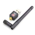 Mini USB 2.0 Port Wireless Wifi Adapter 802.IIN with Antenna - 150Mbps - Black.