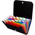 Small File Wallet Receipt Folder A6 Accordion Folder 7-layer 13-layer File Case Waterproof with Self-adhesive Index Tabs. 