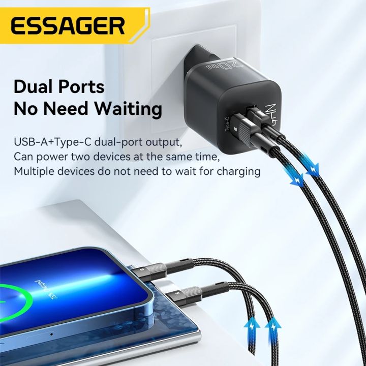 Essager%2020W%20GaN%20USB%20Type%20C%20Charger%20PD%20Fast%20Charge%20Phone%20QC%203.0%20Quick%20Chargers%20For%20iPhone%2014%2013%2012%2011%20Pro%20Max%20Mini%20iPad%20Xiaomi%20Samsung%20Charging%20-%20Image%205
