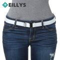 Men Elastic Belt Stretch Invisible Waist Belt Women Adjustable Free Security Check Shirt Stay Black Plastic Buckle Waistband.