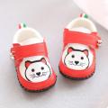 Baby shoes 0-1 years old spring and autumn, soft base baby soft bottom leather shoes casual learning footwear smiley face, cute. 
