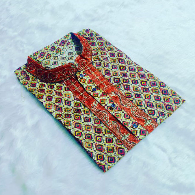 Pakiza print eid special cotton febric semilong panjabi